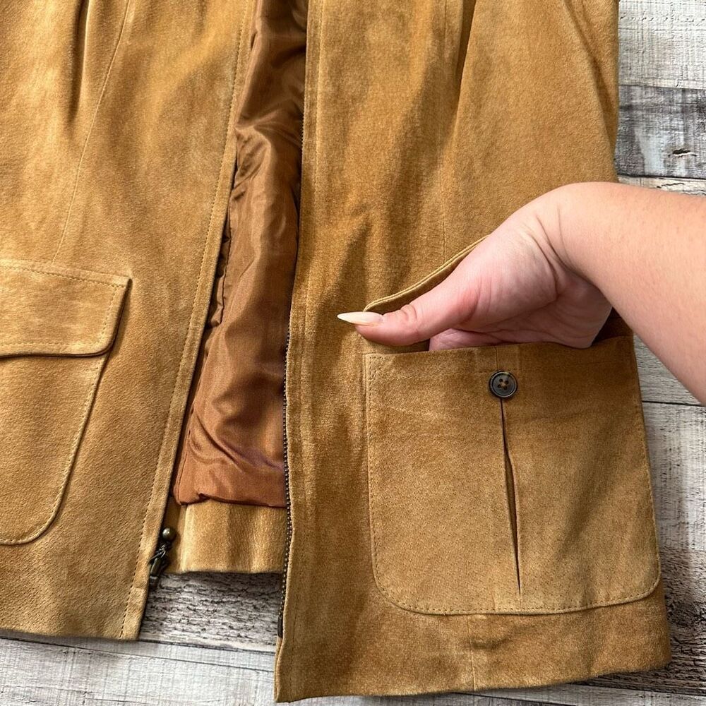 Vintage Charter Club Suede Genuine Leather Zip Up Vest Western Cowboy | Size M - Picture 6 of 8